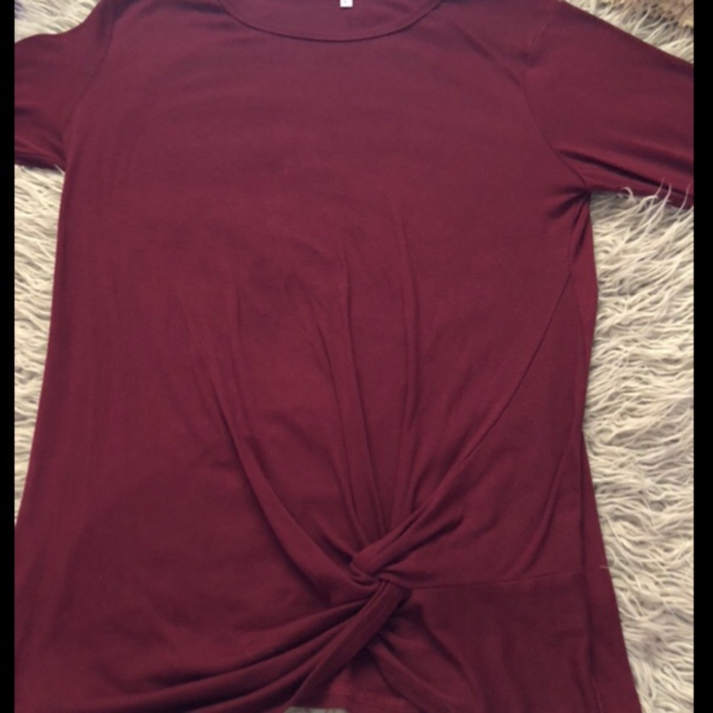 Burgundy long sleeve top